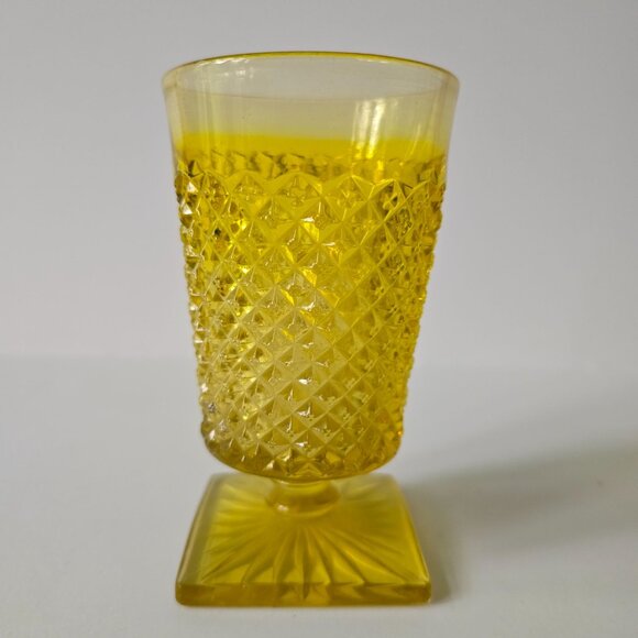 Westmoreland Glass English Hobnail Yellow Topaz Iced Tea Goblet - Picture 7 of 14